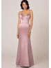 Strapless Sweetheart Mauve Satin Bridesmaid Dress